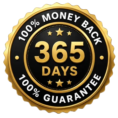 365 Day 100% Money-Back Guarantee